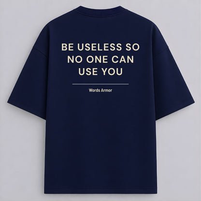 Navy funny quote back print oversized T-shirt by Words Armor