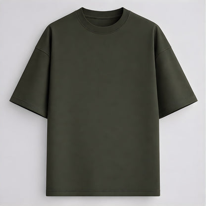 Olive funny quote oversized T-shirt front view by Words Armor