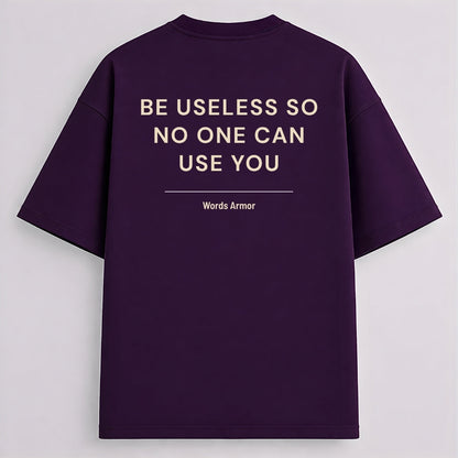Purple funny quote back print oversized T-shirt by Words Armor