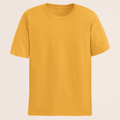 Words Armor golden yellow plain classic half sleeve tshirt front view – unisex fit