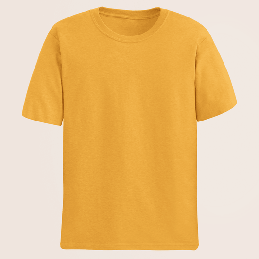 Words Armor golden yellow plain classic half sleeve tshirt front view – unisex fit