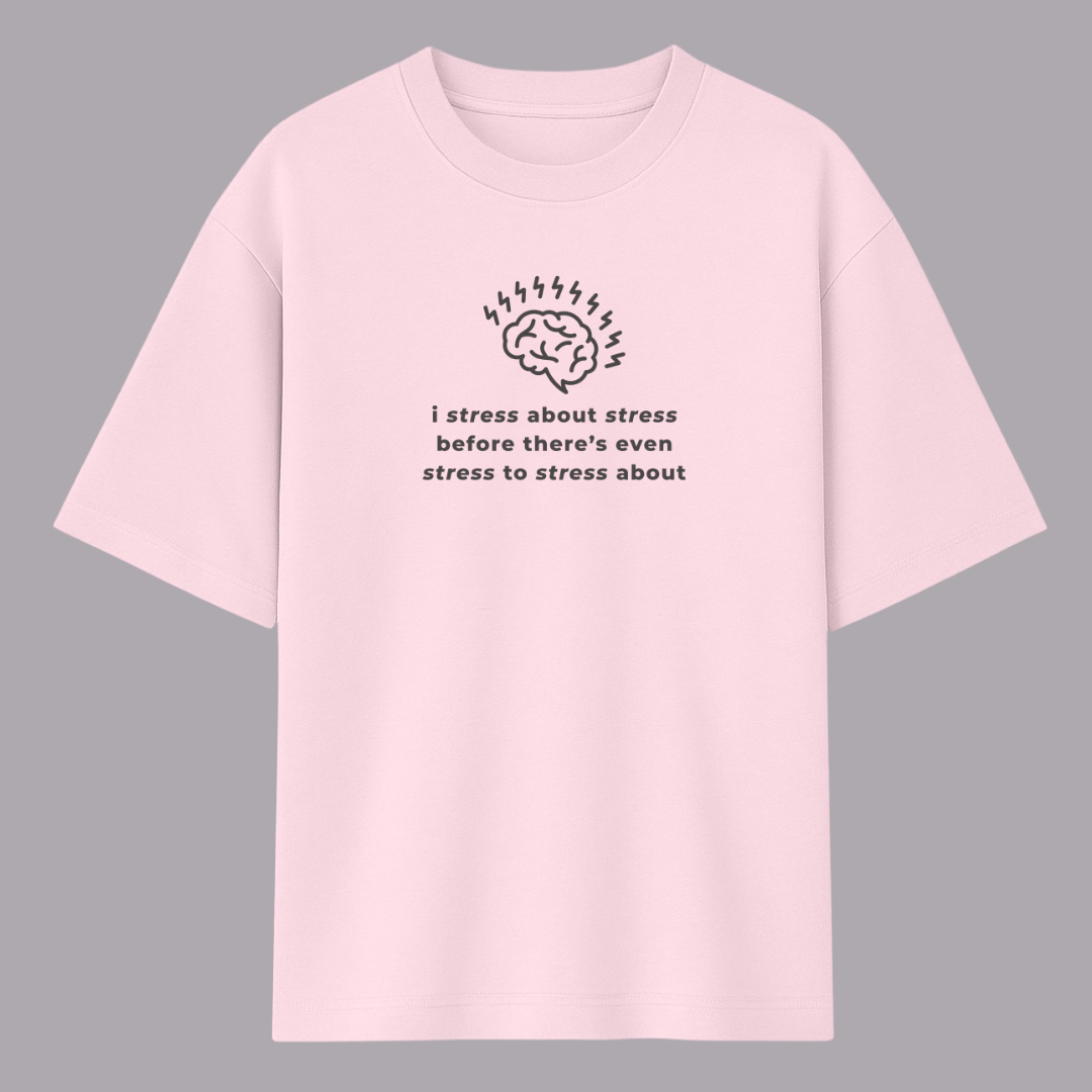 Baby Pink t-shirt with black text and graphic on a gray background words armor