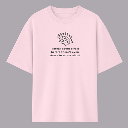 Baby Pink t-shirt with black text and graphic on a gray background words armor