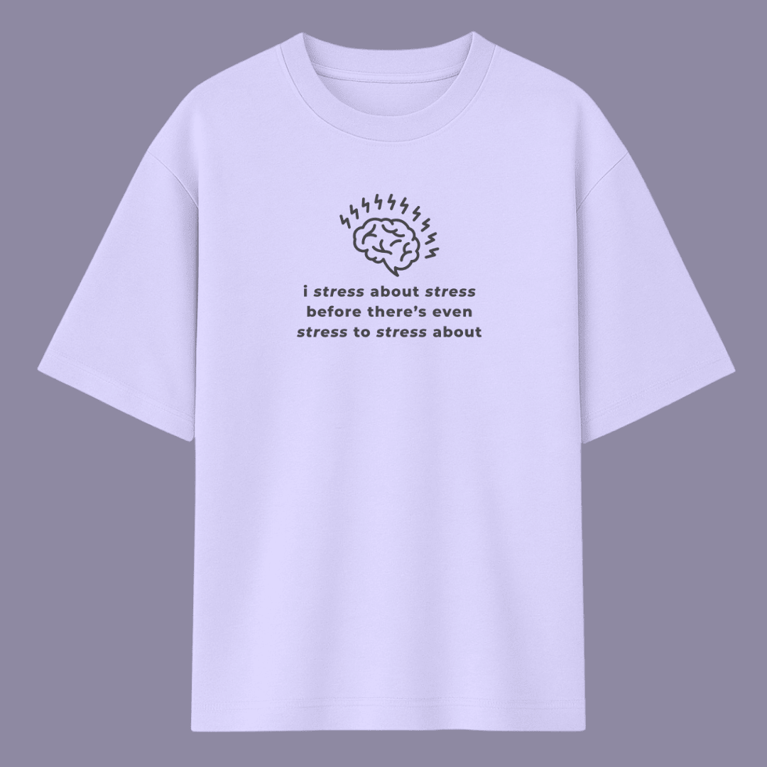 Lavender t-shirt with black text and graphic on a gray background words armor