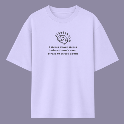Lavender t-shirt with black text and graphic on a gray background words armor