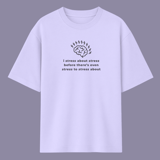 Lavender t-shirt with black text and graphic on a gray background words armor