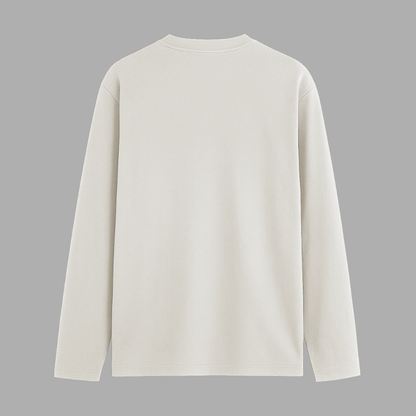 White long-sleeve shirt on a gray background wordsarmor