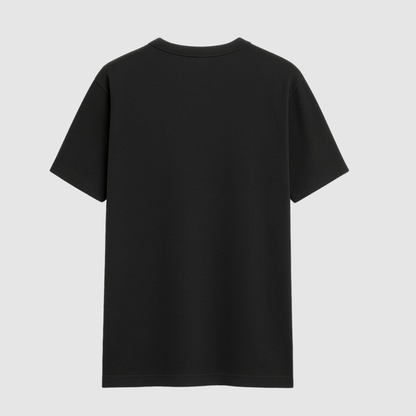 Black t-shirt on a light gray background wordsarmor.
