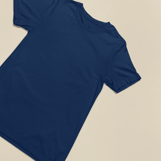 Front view of plain navy blue oversized unisex T-shirt by Words Armor
