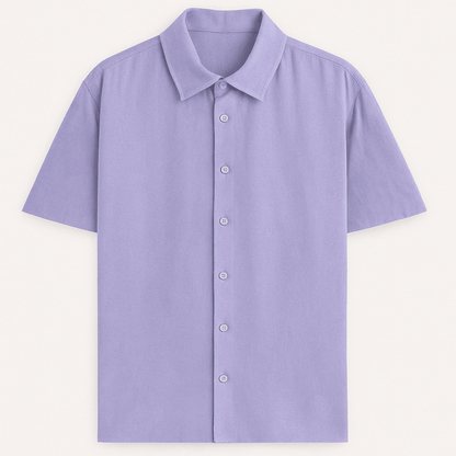 Unisex lavender oversized half sleeve shirt – front side – casual cotton wear – Words Armor