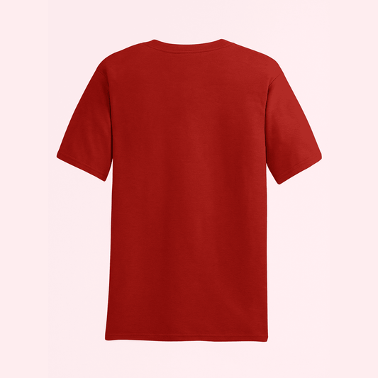 Words Armor red plain classic half sleeve tshirt back view – breathable cotton finish