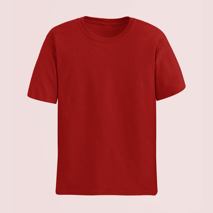Words Armor red plain classic half sleeve tshirt front view – unisex fit