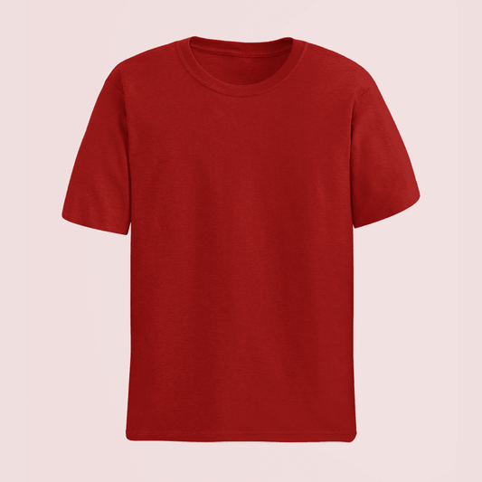 Words Armor red plain classic half sleeve tshirt front view – unisex fit