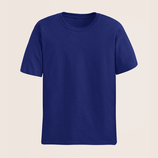 Words Armor royal blue plain classic half sleeve tshirt front view – unisex fit