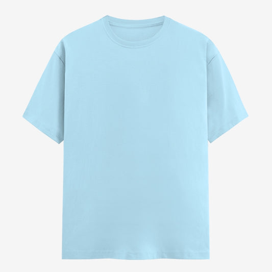 Words Armor solid plain baby blue t shirt front view for men and women