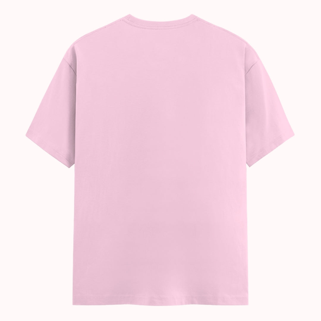 Words Armor solid plain baby pink t shirt back view for men and women