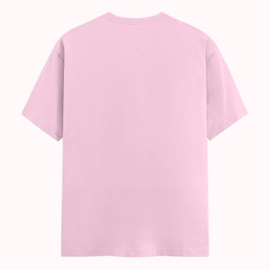 Words Armor solid plain baby pink t shirt back view for men and women