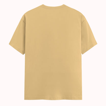 Words Armor solid plain beige t shirt back view for men and women