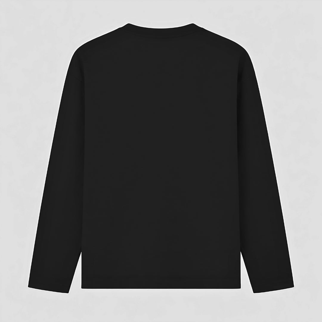 Words Armor solid plain black full sleeve t shirt back view for men and women