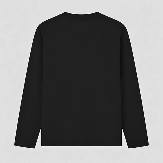 Words Armor solid plain black full sleeve t shirt back view for men and women
