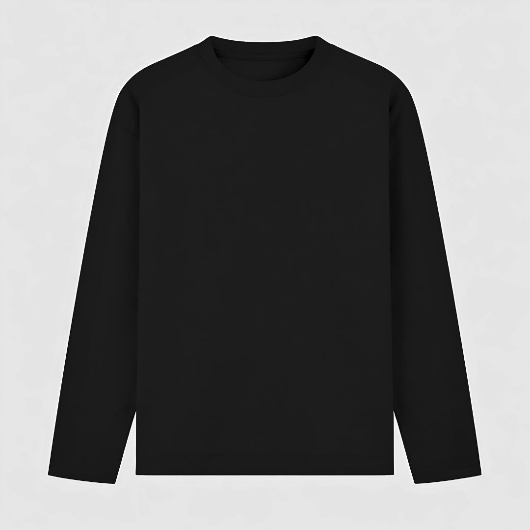 Words Armor solid plain black full sleeve t shirt front view for men and women