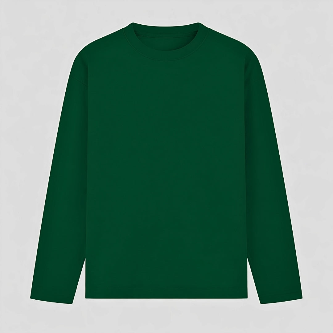 Words Armor solid plain bottle green full sleeve t shirt front view for men and women