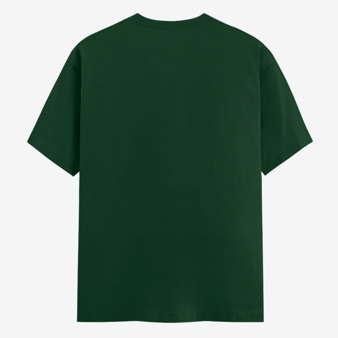 Words Armor solid plain bottle green t shirt back view for men and women