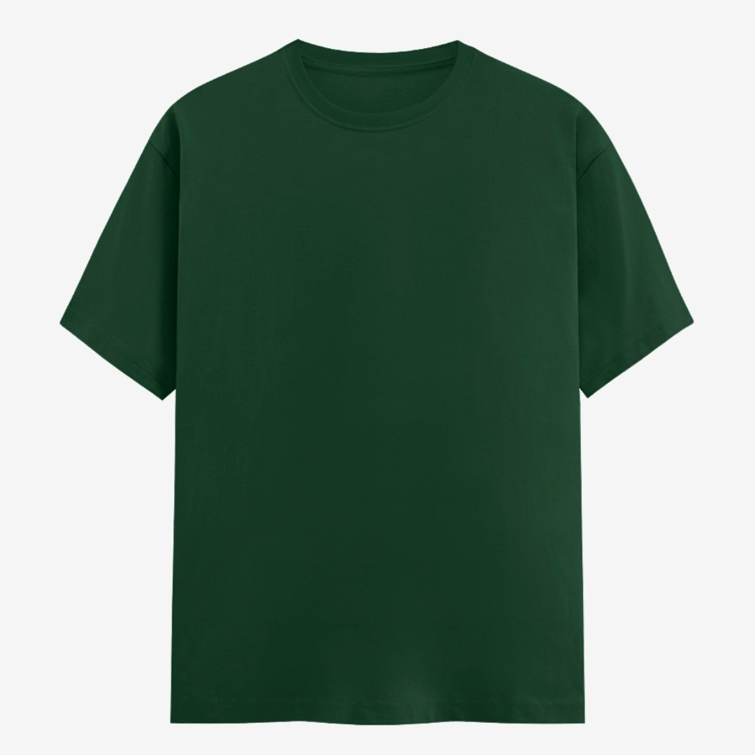 Words Armor solid plain bottle green t shirt front view for men and women