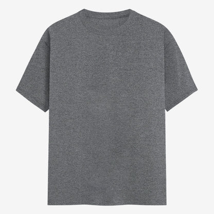 Words Armor solid plain charcoal grey t shirt front view for men and women