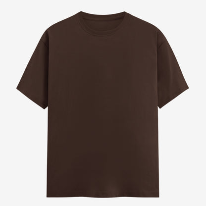 Words Armor solid plain coffee brown t shirt front view for men and women