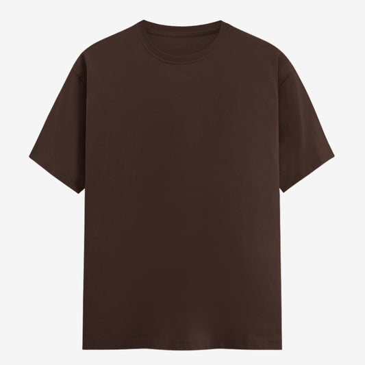 Words Armor solid plain coffee brown t shirt front view for men and women