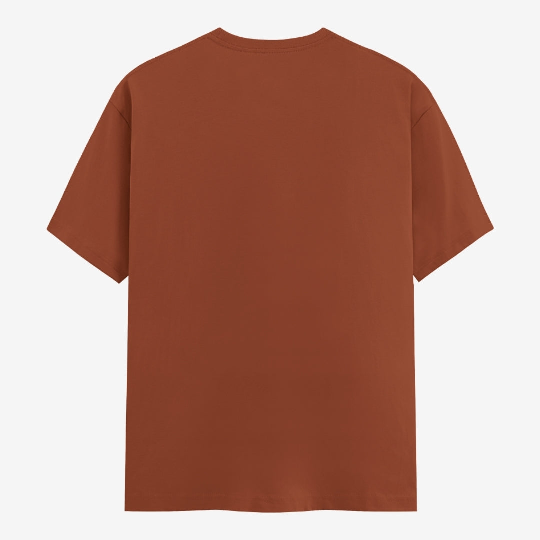 Words Armor solid plain copper t shirt back view for men and women