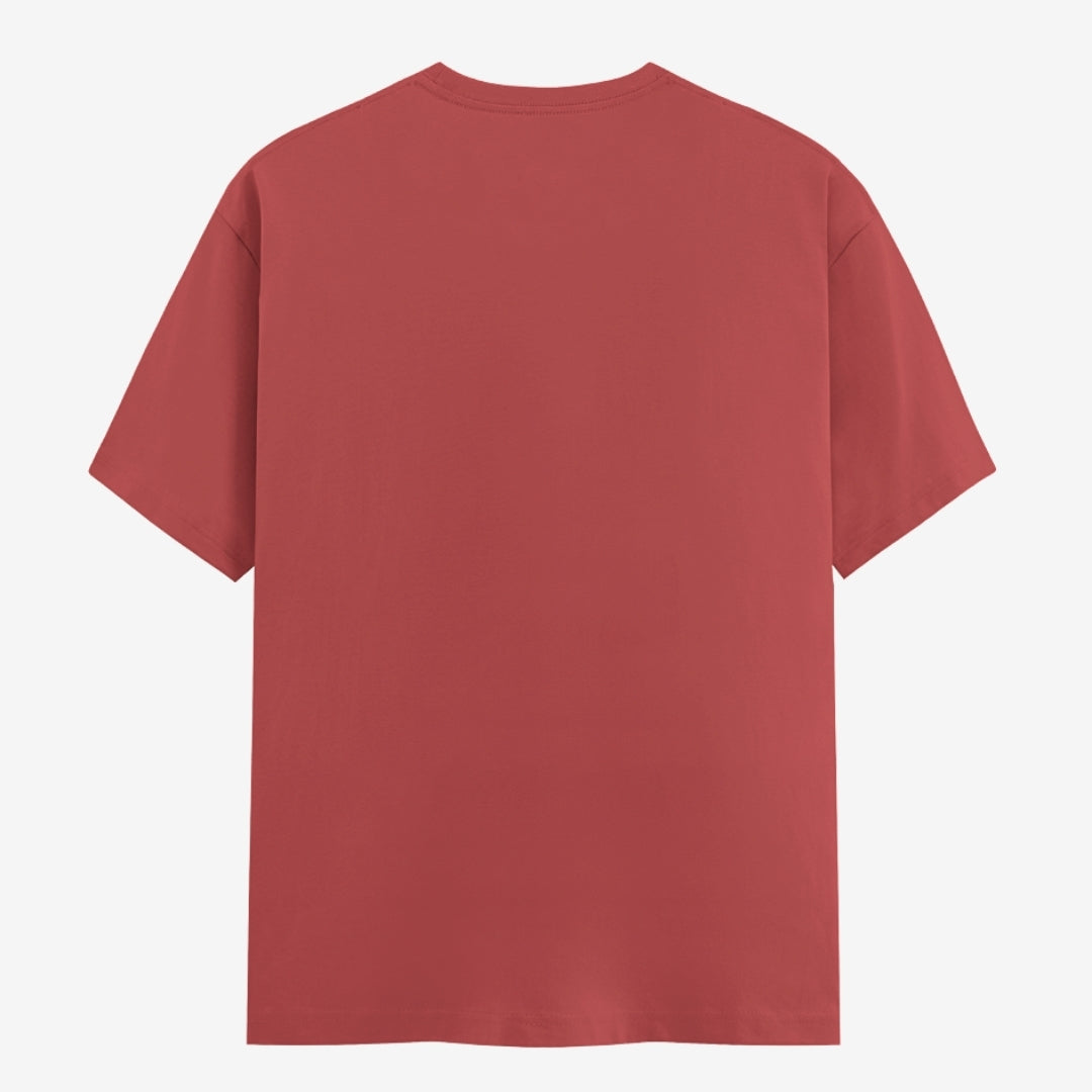 Words Armor solid plain coral t shirt back view for men and women
