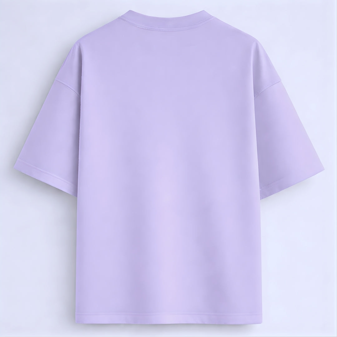Words Armor solid plain lavender oversized t shirt back view for men and women