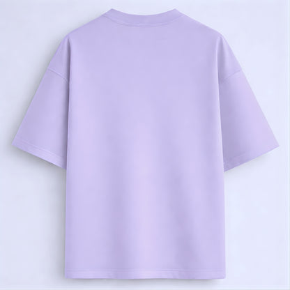 Words Armor solid plain lavender oversized t shirt back view for men and women