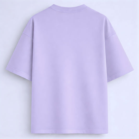 Words Armor solid plain lavender oversized t shirt back view for men and women