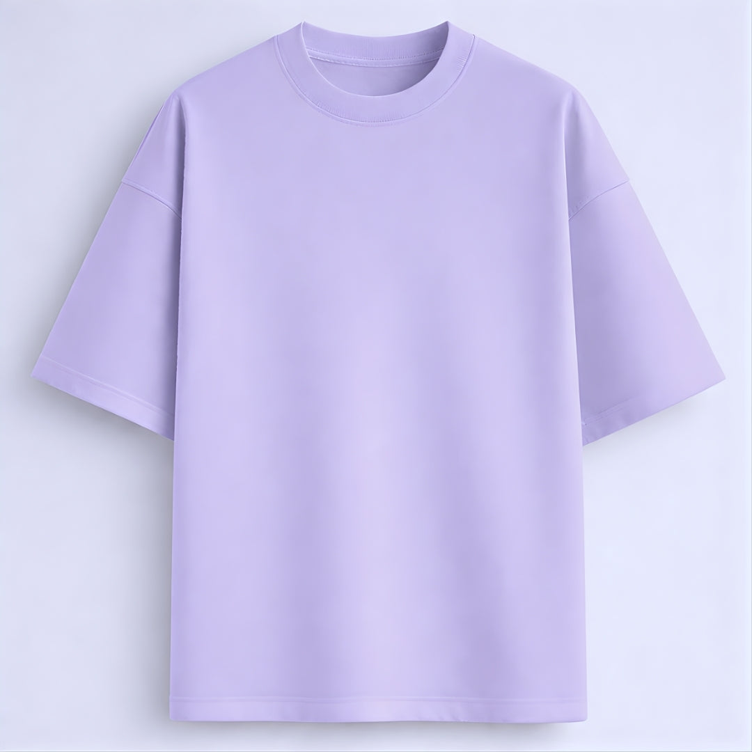 Words Armor solid plain lavender oversized t shirt front view for men and women
