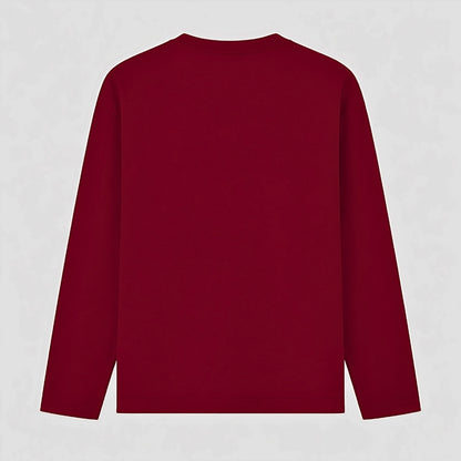 Words Armor solid plain maroon full sleeve t shirt back view for men and women