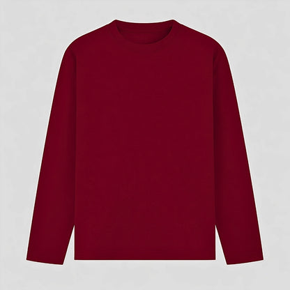 Words Armor solid plain maroon full sleeve t shirt front view for men and women