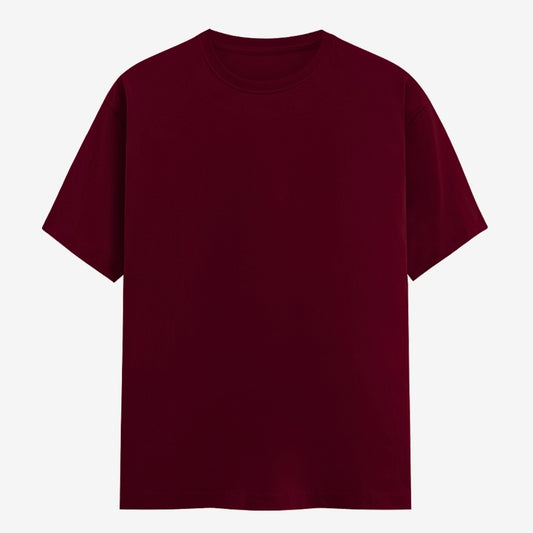 Words Armor solid plain maroon t shirt front view for men and women