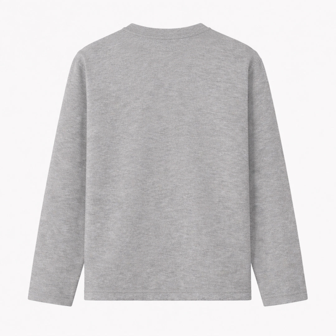 Words Armor solid plain melange grey full sleeve t shirt back view for men and women