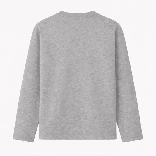 Words Armor solid plain melange grey full sleeve t shirt back view for men and women