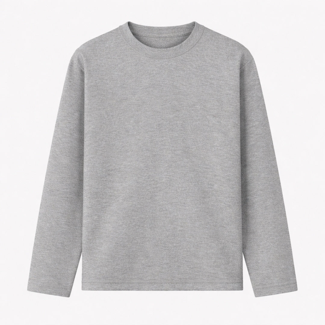 Words Armor solid plain melange grey full sleeve t shirt front view for men and women