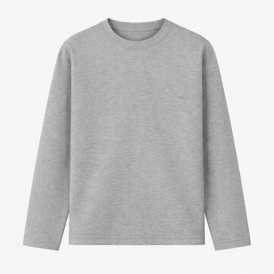 Words Armor solid plain melange grey full sleeve t shirt front view for men and women