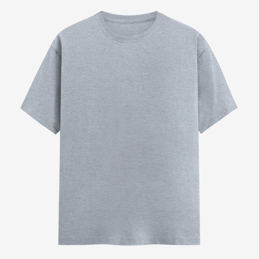 Words Armor solid plain melange grey t shirt front view for men and women