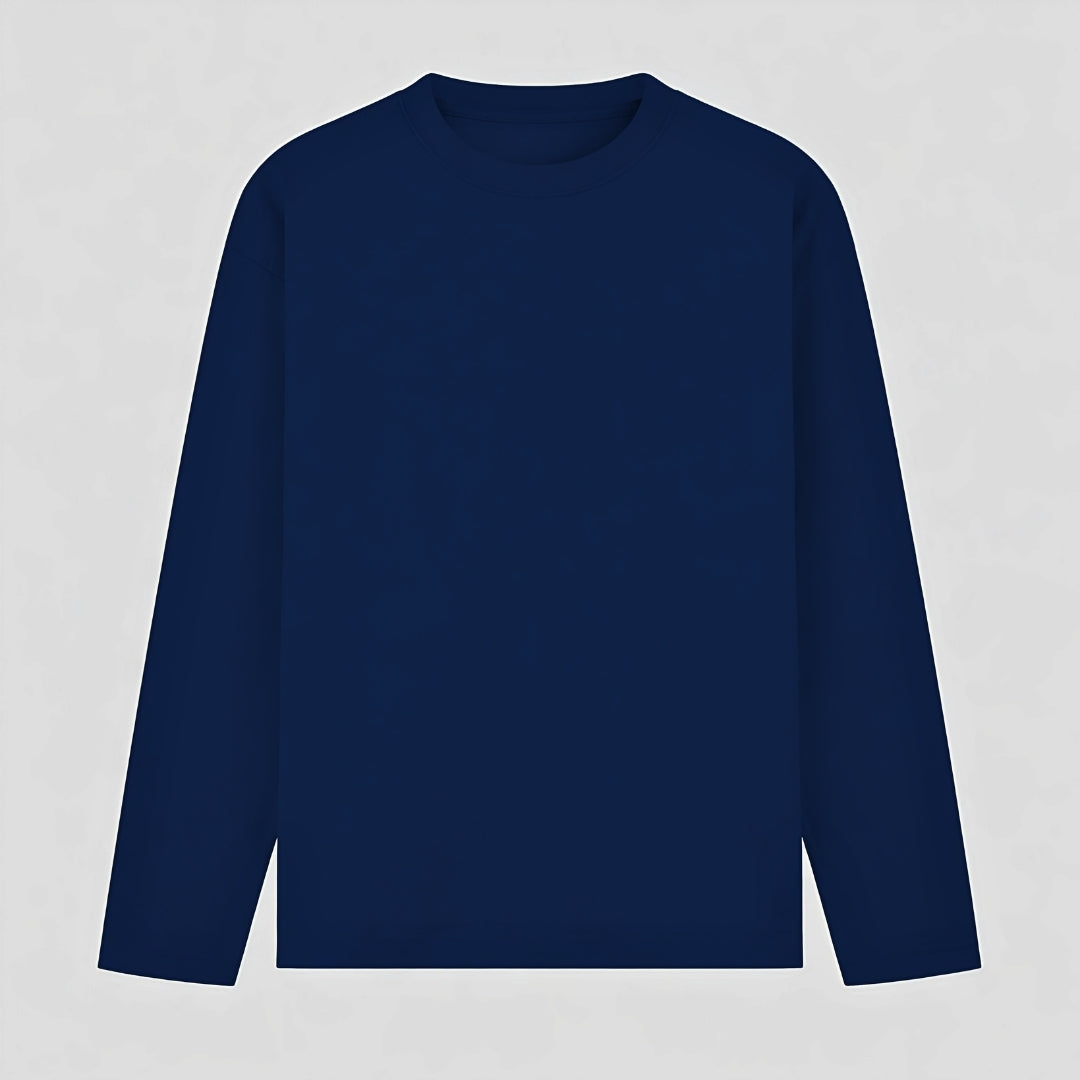 Words Armor solid plain navy full sleeve t shirt front view for men and women