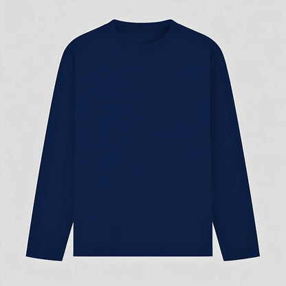 Words Armor solid plain navy full sleeve t shirt front view for men and women