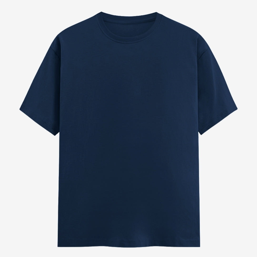 Words Armor solid plain navy t shirt front view for men and women