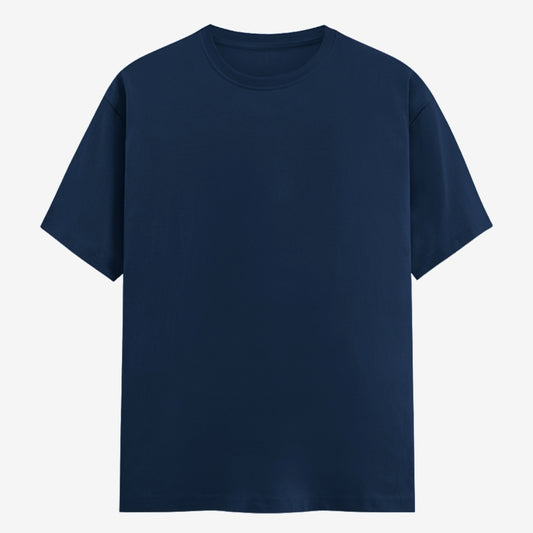 Words Armor solid plain navy t shirt front view for men and women