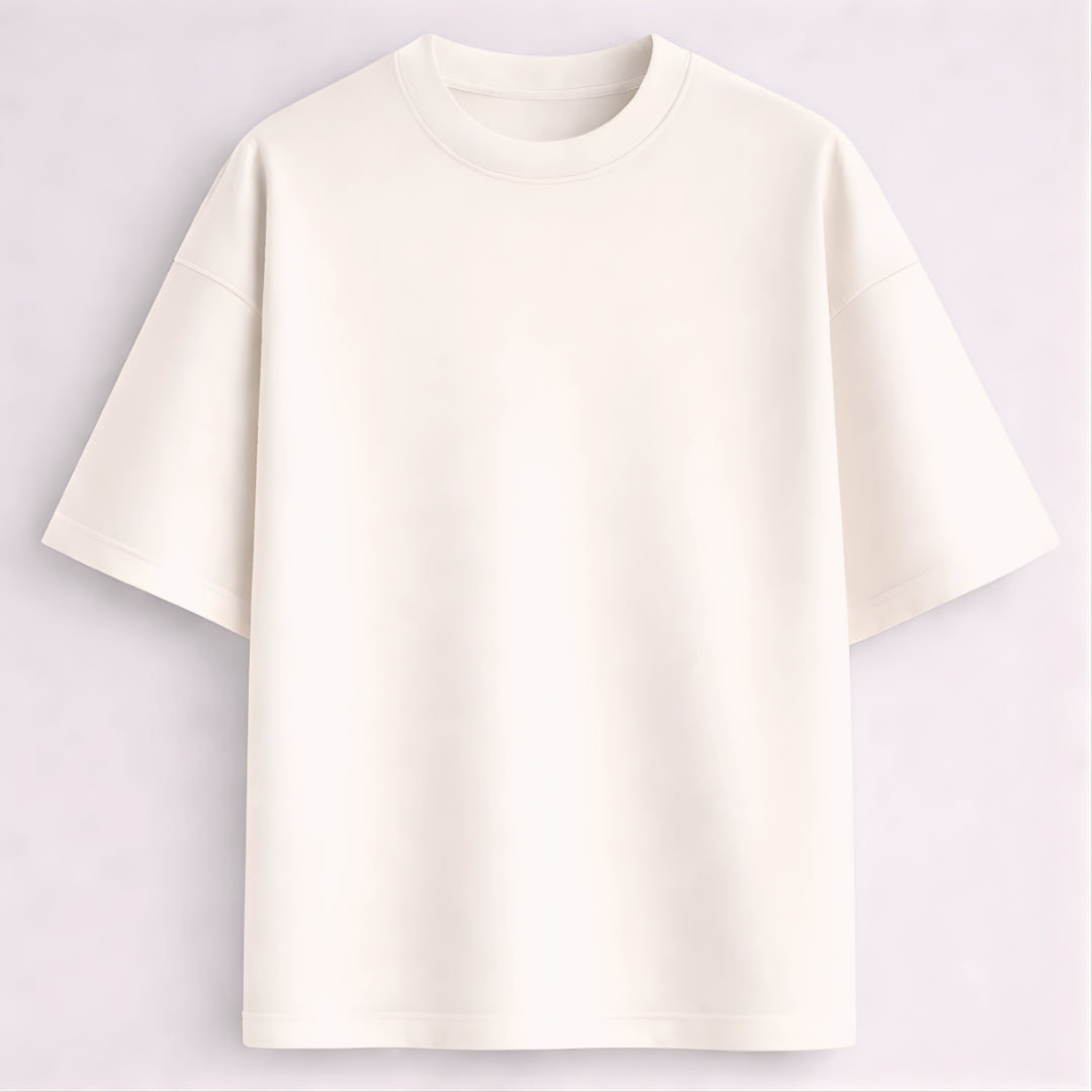 Words Armor solid plain off white oversized t shirt front view for men and women